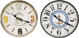 Trade Shop Trade Shop - Orologio Da Parete In Stile Vintage Tondo In Legno Analogico Casa Cucina 218707