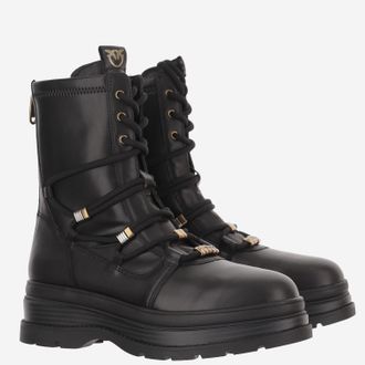 Pinko Womens Leather Ankle Boots Black Upper: Cow