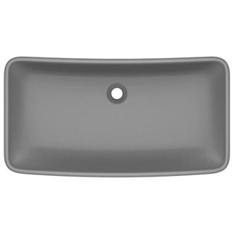 Berkfield Home Luxury Basin Rectangular Matt Dark Grey 71x38 cm Ceramic