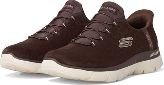 Skechers Womens Arch Fit Summits Hands Free Slip-ins Sneaker, Brown, 5.5 UK
