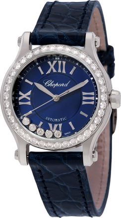 Chopard Happy Sport Automatic Diamond Blue Dial Ladies Watch 278573-3008
