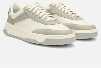 HUGO BOSS Mens BOSS Baltimore Tenn Inupi Leather Trainers, Open Grey - Tan - Size: 11