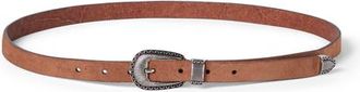 Brunello Cucinelli Reversed leather belt with tip in Rust Brown at Nordstrom, Size 115