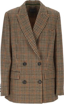 Lorena Antoniazzi Giacca doppiopetto con motivo pied-de-poule - Marrone