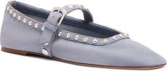 Stuart Weitzman Pry Mary Jane Leather in Breezy Blue at Nordstrom, Size 7.5
