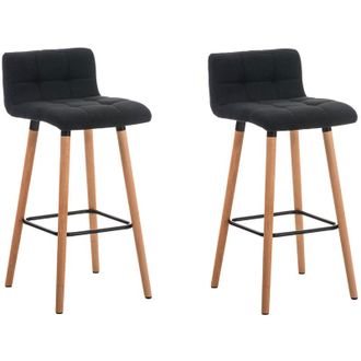 Clp Set 2 Taburetes Lincoln En Tela Natural Gris Oscuro