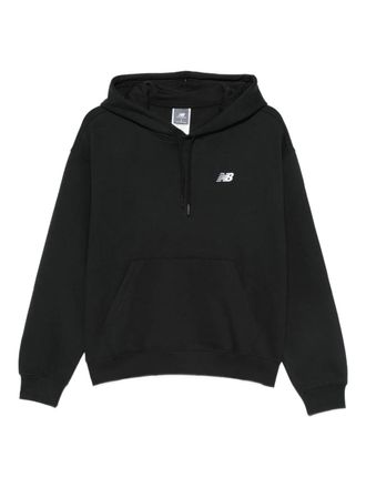New Balance logo-embroidered hoodie - women - Recycled Polyester/Cotton - S - Black