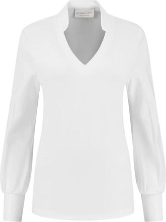 Hart by Helena Hart 7369top Goldie Transfer Blouse humor - Dames - Blouses - Wit - XS - Overhemden