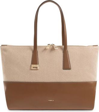 Furla Olivia Large Tote - Dames - Shoppers - Beige - ONE Size - Leer - Tassen