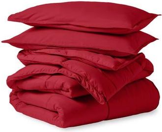 Bare Home All-Season Down Alternative Comforter Set - Oversized King in Red at Nordstrom