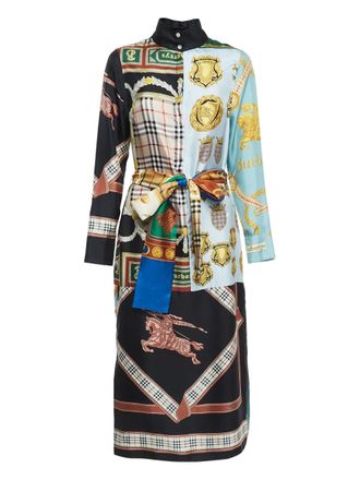 Burberry patchwork silk dress - Blue