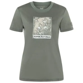super.natural Snodrops Bio Jersey Tee Merinoshirt f&uuml;r Damen | eucalyptus / various