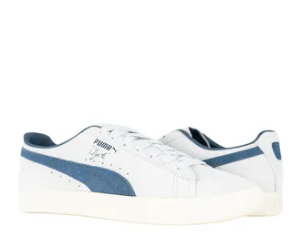 Puma Mens Puma Clyde OG Suede Sneakers 391962-11 Silver Mist Ivory Club Navy