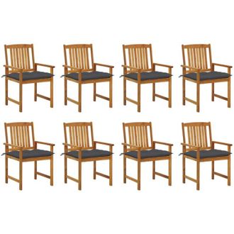 vidaXL Sillas De Jard&iacute;n Con Cojines 8 Uds Madera Maciza De Acacia Vidaxl
