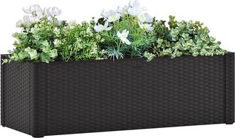 vidaXL Arriate Con Sistema De Riego Autom&aacute;tico Antracita 100x43x33 Cm Vidaxl