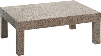 Premier Housewares Interiors by Premier Ostrich Leather Effect Coffee Table, Faux Leather Coffee Table, Rectangular Coffee Table for Living Room