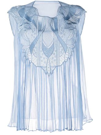 Alberta Ferretti Top con decorazione - Blu