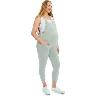Everly Grey Brandi During & After Maternity/Nursing Romper in Heather Grey Solid at Nordstrom, Size X-Small