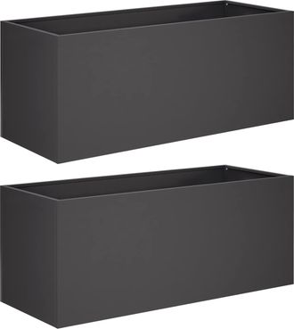 vidaXL Macetero De Jard&iacute;n 2 Uds. Negro 80 X 40 X 40 Cm Vidaxl