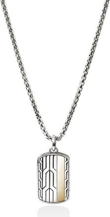 John Hardy Icon 50 Tag Pendant Necklace in Silver And Gold at Nordstrom, Size 22