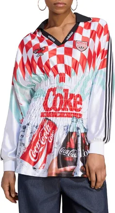 adidas Mashup Jersey Top in White/multicolor at Nordstrom, Size X-Small