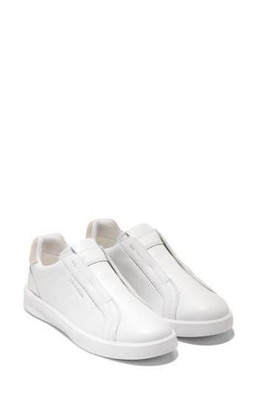 Cole Haan Grand Crosscourt Luxe Slip-On Sneaker in White Leather/Sesame Suede at Nordstrom Rack, Size 10