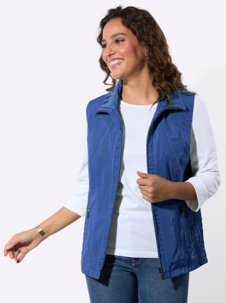 Casual Looks Kurzweste CASUAL LOOKS, Damen, Gr. 36, royalblau, 100% Polyester, unifarben, Westen Kurzweste