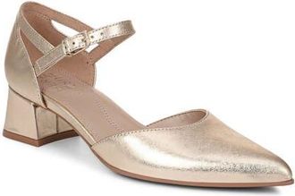 Naturalizer Maddox Ankle Strap Pointed Toe Pump in Light Champagne at Nordstrom, Size 6.5