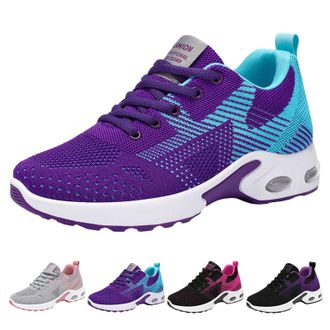 Generic Womens Air Cushion Road Running Shoes Wide Toe Box Fashion Gym Jogging Walking Sneakers Women Breathable Mesh Sports Lace up Arch Support Shoes Comfor