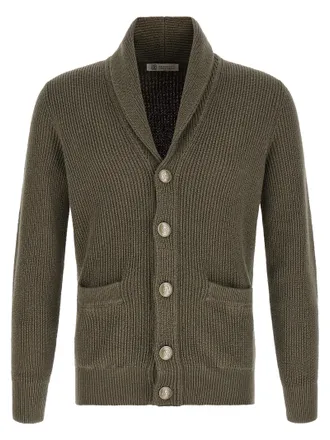 Brunello Cucinelli Bicolor Cotton Mens Cardigan