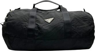 Prada Vintage, unisex, Zwart, ONE Size, Nylon, Tweedehands Prada Tessuto Nylon Reisduffel
