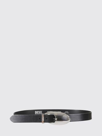 Diesel Leather Belt with Pin Buckle and Engraved Logo