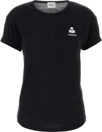 Isabel Marant Black Round Neck Logo T-Shirt