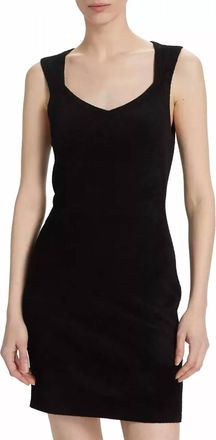 Theory Micro Velvet Sleeveless Mini Dress In Black