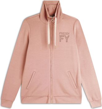 Freddy Felpa donna con zip e collo alto in felpa di viscosa