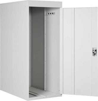 Hhg non utilizzato] Garage armadio biciclette con serratura 789 metallo verniciato box singolo grigio chiaro