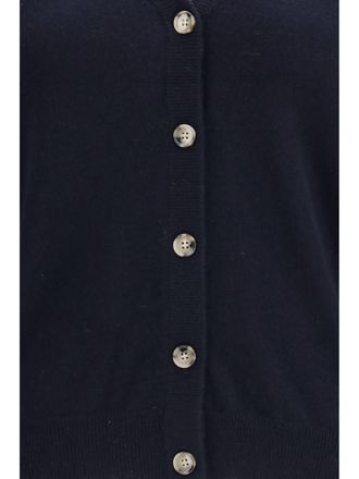 Allude Womens Cashmere Cardigan Blue (capra Hircus) Sweater