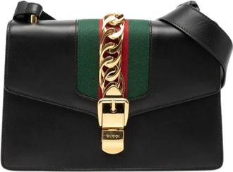 Gucci Pre-owned Sylvie Schoudertas - Dames - Vintage Schoudertas - Zwart - ONE Size - Leer - Vintage