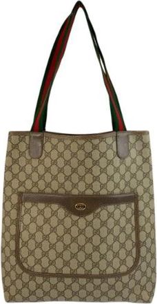 Gucci Pre-owned GG Supreme Canvas Tote Shoulder Bag - Dames - Vintage Shopper - Beige - ONE Size - Vintage