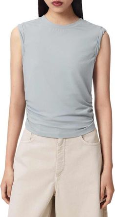 AllSaints West Side Ruched Tank in High Rise Blue at Nordstrom, Size X-Small