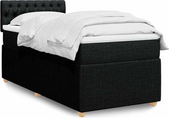 vidaXL Cama Box Spring Con Colch&oacute;n Tela Negro 100x200 Cm Vidaxl