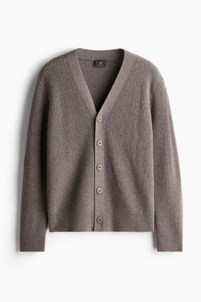 H&M Cardigan aus Wolle in Regular Fit - Brown