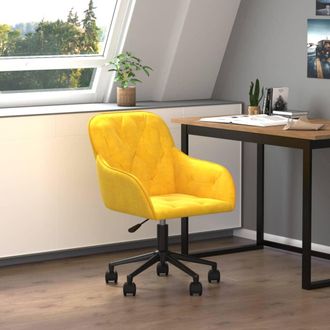 vidaXL Vidaxl - Silla De Oficina Giratoria De Terciopelo Amarillo
