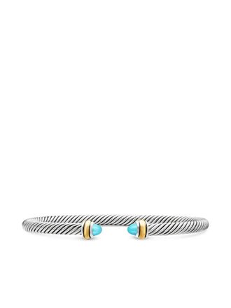 David Yurman 18kt geel en sterling zilveren Classic Cable armband (4mm)