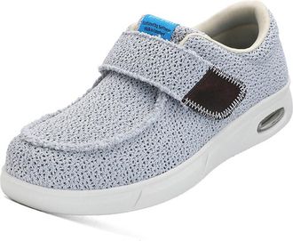 Generic Barefoot Diabetic Shoes for Women Men Wide Toe Adjustable Walking Footwear Non-Slip for Edema Swollen Feet,Grey,10.5 UK