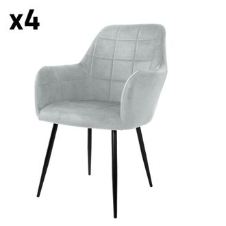 ECD Germany 2 sillas de comedor grises