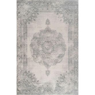 Jonathan Y Designs Rosalia Cottage Medallion Area Rug in Gray/ivory at Nordstrom, Size 2Ft 0In X 8Ft 0In