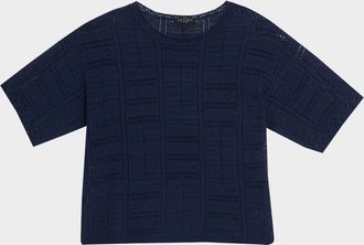 Rag & Bone Morgan Pointelle Stitch Cotton-Blend Sweater