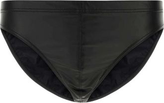 Tom Ford Beachwear, male, Black, Size: L Faux Leather Swim Briefs