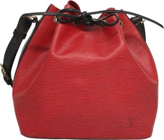 Louis Vuitton Petit Noe Handbag Two Tone Epi Leather Red Leather Bag (Pre-Owned)